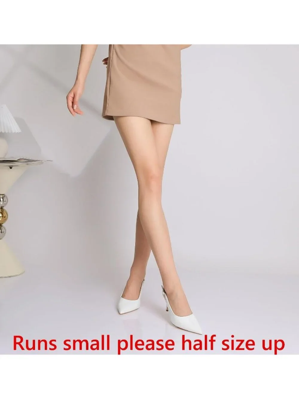 Women's Closed White Peep Open Toe Heels Sandals Comfortable Slip On Dress Shoes